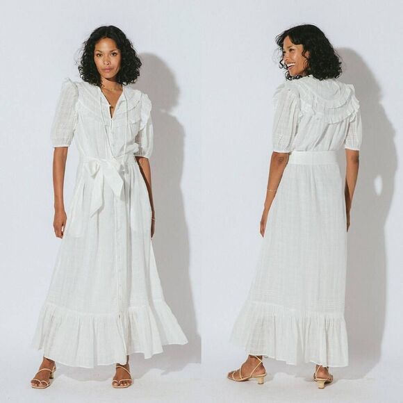 Cleobella Aliza Ankle Dress White S  $271 (No belt) - Picture 1 of 12